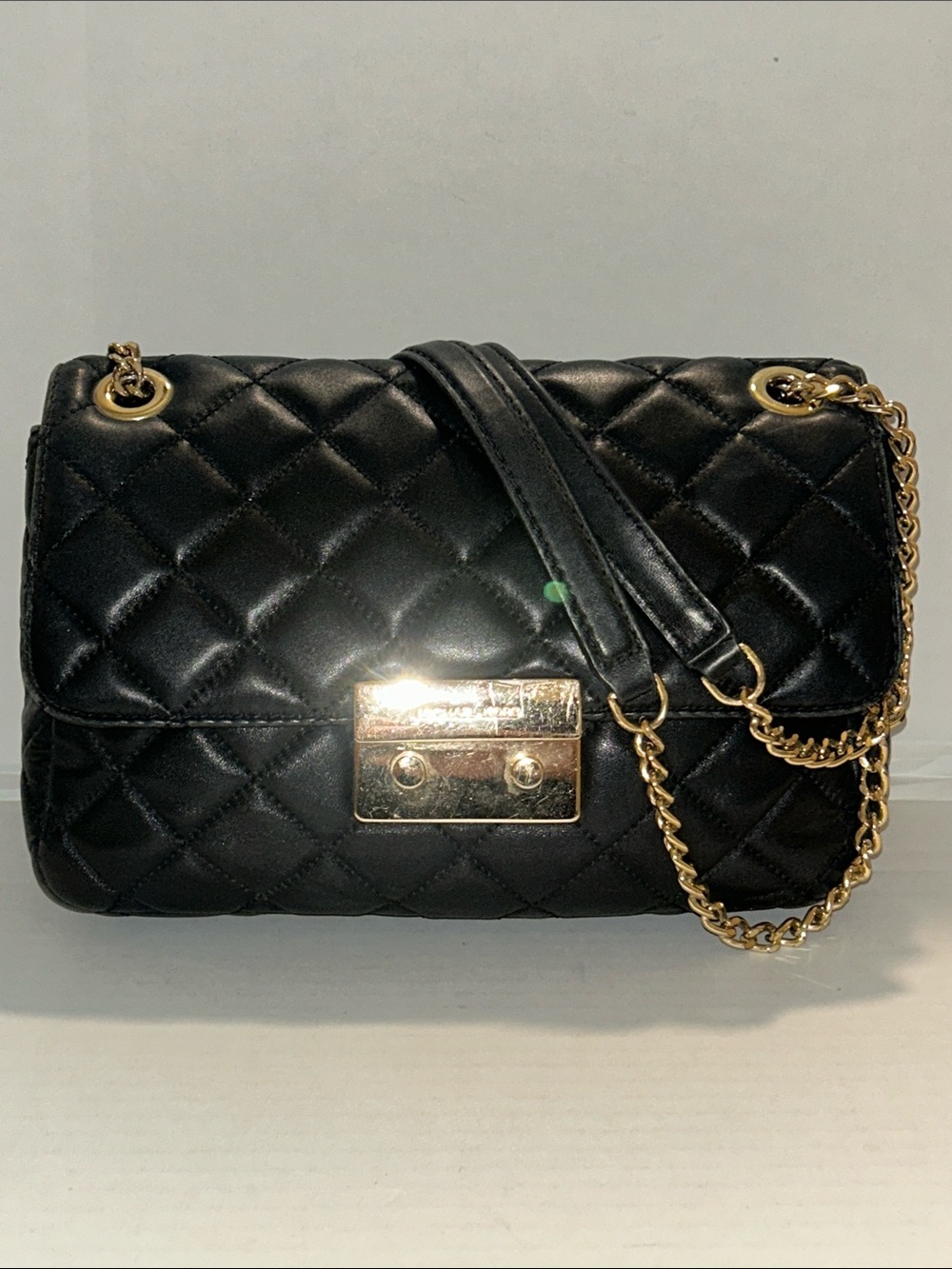 Michael Kors Sloan quilted black leather shoulder bag crossbody